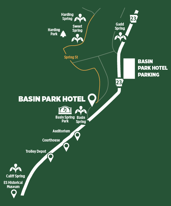 Basin Park Hotel Parking Map